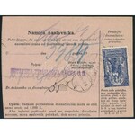 1919.11.21. Horvát nyelvű postautalvány Djakovából küldve Eszékre / PS...