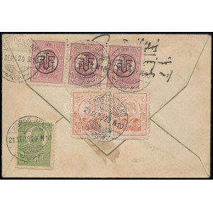 1920 Ajánlott levél Borosjenőről Lugosra 6 db bélyeggel bérmentesítve, cenzúrázva ...