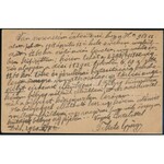 1920 Felülnyomott díjjegyes levelezőlap / PS-card DÉS - Szászsebes, Signed: Bodor