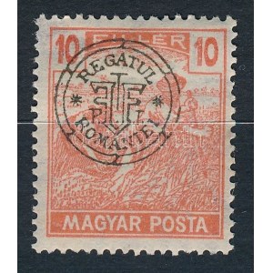 Nagyvárad 1919 Magyar Posta 10f Bani felírat nélkül (Szalai szerint csak 96 db létezik belőle!) (papírelvékonyodás) ...