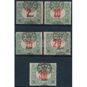 1919 5 klf portó bélyeg elcsúszott felülnyomással / shifted overprint. Signed: Bodor
