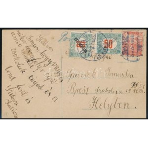 1920 Helyi képeslap elégtelen bérmentesítés miatt 60f portóval ...