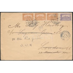1923 Levél perfin bélyegekkel Londonba / Cover with perfin stamps to London