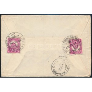 1926 Levél GYÉKÉNYES-UJDOMBOVÁR-BUDAPEST vasúti mozgóposta bélyegzéssel ...