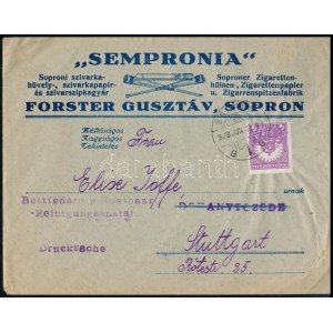 1928 Céges levél Pengő-fillér 4f bérmentesítéssel / Business cover with Mi 414 franking SOPRON ...