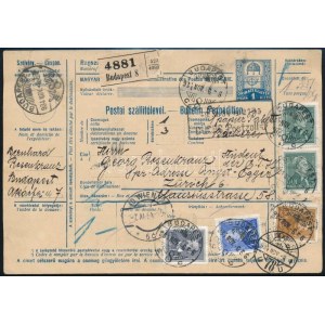 1934 Szállítólevél Arcképek 1f + 4f + 30f + 2 x 50f bérmentesítéssel Svájcba küldve ...