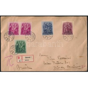 1938 Ajánlott levél 5 bélyeges bérmentesítéssel Brazíliába ...