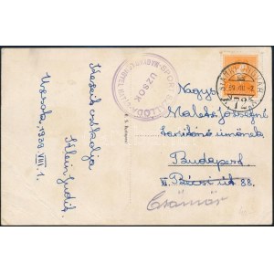 1939 Képeslap SIANKI-UNGVÁR 72 A vasúti mozgóposta bélyegzéssel ...
