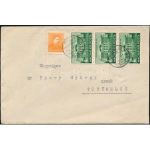 1939 Levél 4 bélyeggel Ózdról Tótkomlósra