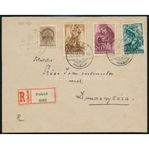 1940 Erdélyért sor ajánlott levélen / Mi 640-642 on registered cover