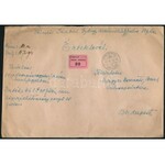 1942 Értéklevél 1,66P bérmentesítéssel MURASZENTMÁRIA / Insured cover