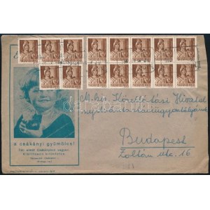 1943 Levél 15 db bélyeggel CSÁKÁNY postaügynökségi bélyegzéssel ...