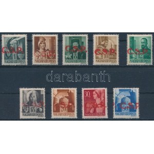 Rimaszombat 1945 9 klf bélyeg / 9 different stamps, Signed: Bodor