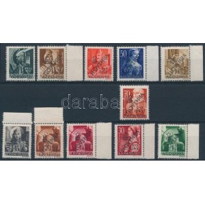 Muraszombat 1945 11 db-os sor, sok érték ívszéli / 11 different stamps. Signed: Bodor