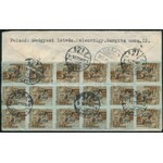 1946 (16. díjszabás) Levél 34 db bélyeggel / Cover with 34 stamps