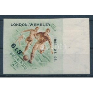 1953 Labdarúgás 6:3 ívszéli vágott bélyeg (60.000) / Mi 1340 imperforate margin stamp