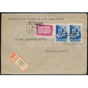 1949 Ajánlott levél NAGYKINIZS postaügynökségi bélyegzéssel ...