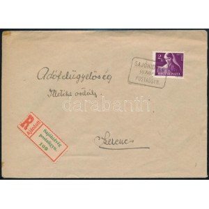 1949 Ajánlott levél SAJÓHÍDVÉG postaügynökségi bélyegzéssel ...