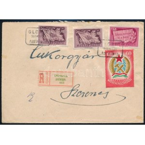 1949 Ajánlott levél OLCSVA postaügynökségi bélyegzéssel ...