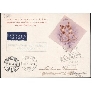 1953 Légi levelezőlap BUDAPEST-SZOMBATHELY-BUDAPEST