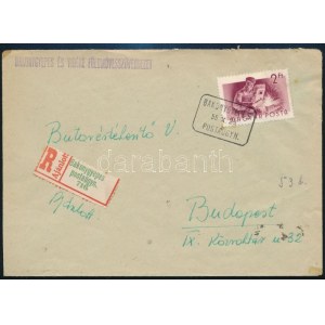 1955 Ajánlott levél BAKONYGYEPES postaügynökségi bélyegzéssel ...