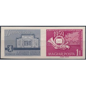 1959 A szocialista országok postaügyi minisztereinek értekezlete vágott szelvényes bélyeg tévnyomattal (15.000) ...