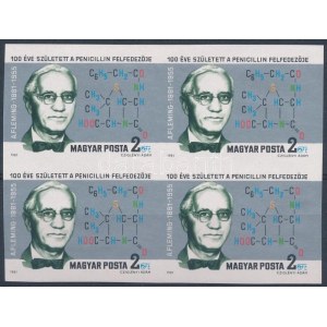 1981 Fleming vágott négyestömb / Mi 3504 imperforate block of 4