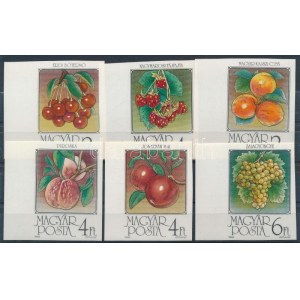 1986 Gyümölcsök ívszéli vágott sor / Mi 3848-3853 imperforate margin set