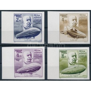 1988 Ferdinand von Zeppelin ívszéli vágott sor / Mi 3942-3945 imperforate margin set