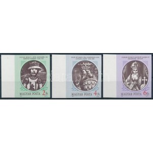 1988 Történelmi arcképcsarnok ívszéli vágott sor / Mi 3956-3958 imperforate margin set