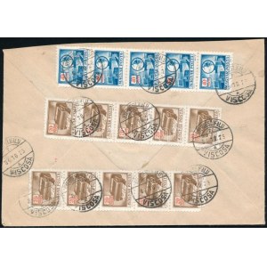 1984 Levél 15 db portóbélyeggel / Cover with 15 postage due stamps
