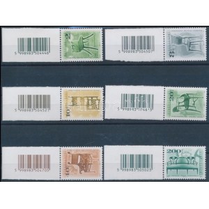 2000-2001 6 klf Bútorok vonalkódos bélyeg sihl papíron (25.500) / 6 different Furniture stamps with bar code...