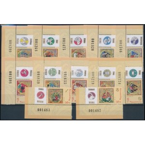 2005 Csillagjegyek megszemélyesített ívsarki sor, sorszámmal / Mi 4993-5004 corner set