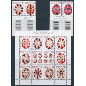 2013 Húsvét vonalkódos sor és blokk (10.600) (kisív csak 12.500 példányban) / Mi 5602-5605 set with bar codes ...