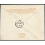 1937 Pannóniai Bélyegegyesület emlékív futott levélen / souvenir sheet on cover
