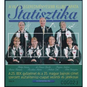 2002 Statisztika emlékív, a játékosok és az edzők aláírásával ...