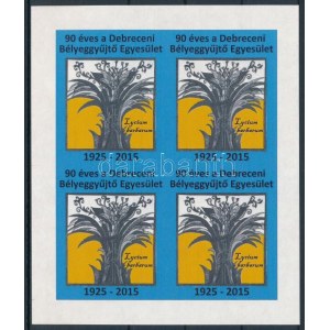 2015 90 éves a Debreceni Bélyeggyűjtők Egyesülete emlékív / souvenir sheet