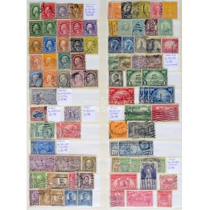 Amerikai Egyesült Államok gyűjtemény 1916-1993 sok száz különféle bélyeg KABE rugós berakóban / USA collection...