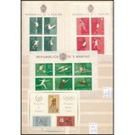 Olimpia blokkok, kisívek, bélyegek 3 db berakólapon / Olympic games stamps, mini sheets and blocks (Mi EUR 483,-...