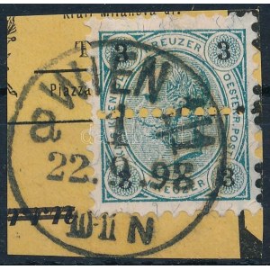 1890 Mi 52 elfogazással / shifted perforation