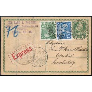 1911 Expressz díjjegyes levelezőlap 30 heller díjkiegészítéssel Szombathelyre küldve / Express PS...