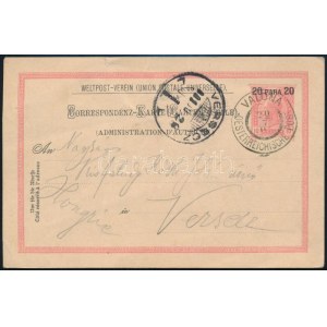 1901 Díjjegyes levelezőlap / PS-card VALONA