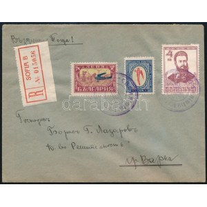1927 Ajánlott légi levél / Registered airmail cover Sofia - Varna