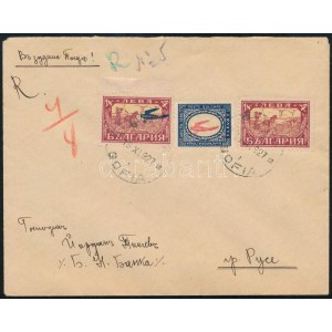 1927 Ajánlott légi levél Ruszébe / Registered airmail cover to Ruse