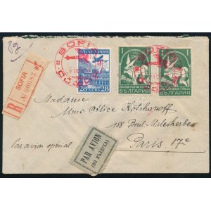 1932 Ajánlott légi levél Párizsba / Registered airmail cover to Paris