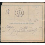 1919 Pénzutalvány osztrák-jugoszláv vegyes bérmentesítéssel / Money order with Austria -Yugoslavia mixed franking ...