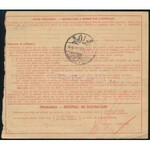 1932 Csomagszállító Pancsováról Budapestre / parcel card to Hungary