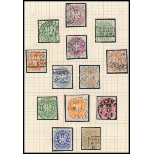 1861-1867 13 bélyeg albumlapon / 13 stamps on album page (Mi EUR 410.-)