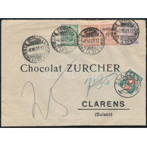 1923 Levél Svájcba, portózva / Cover to Switzerland with postage due