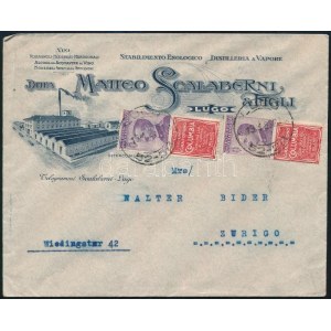 1925 Levél Svájcba reklámösszefüggéses bélyegekkel bérmentesítve...